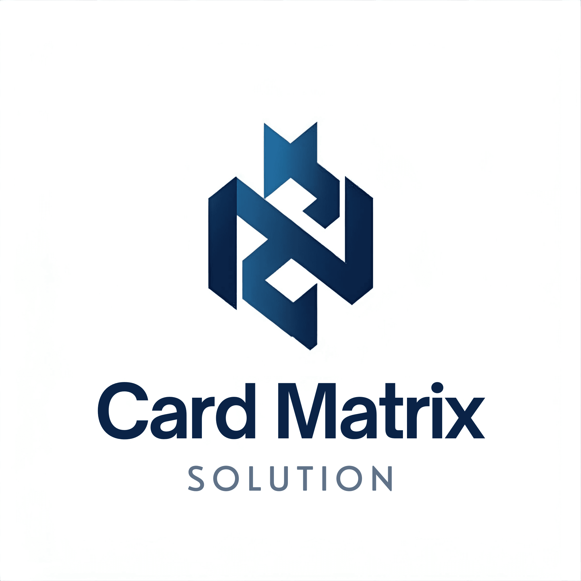 Interlocking Card Matrix Logo with Silver Accents
