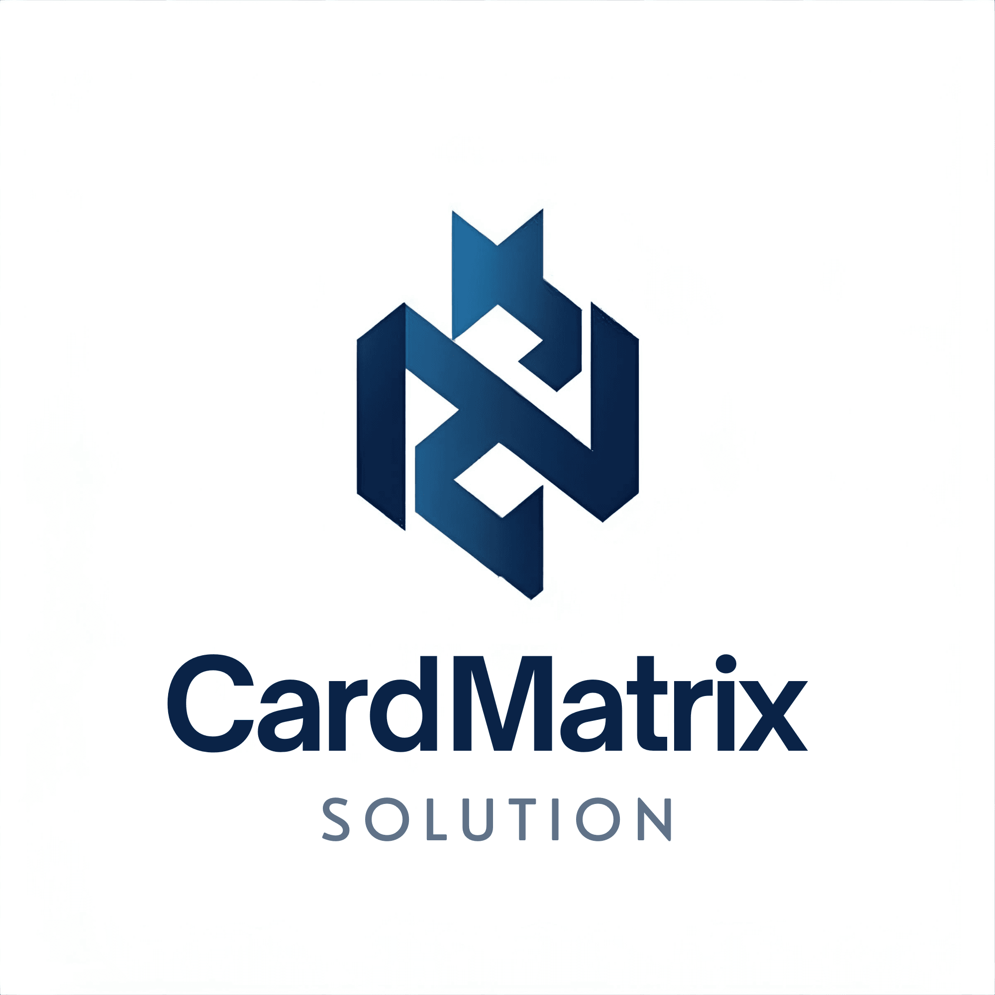 Interlocking CardMatrix solutions Logo with Silver Accents